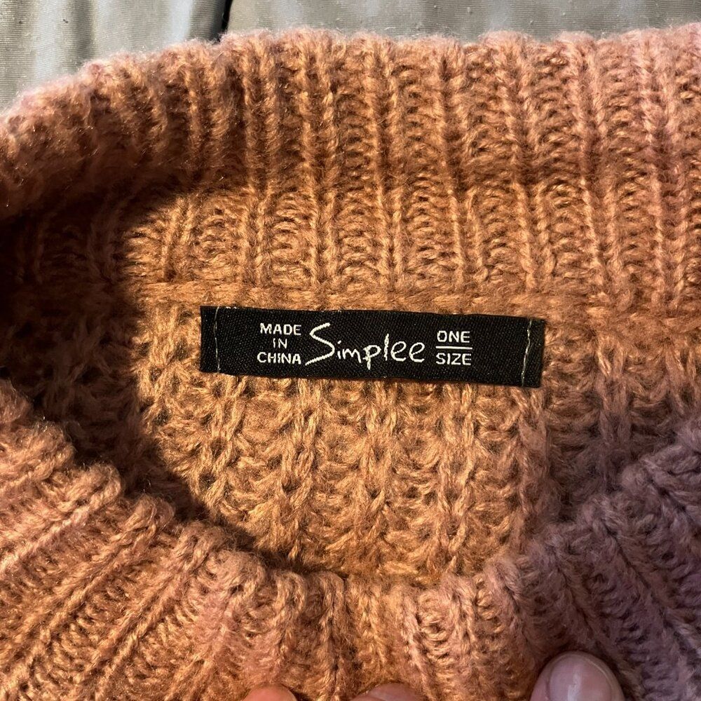 Women's Pink Pullover Sweater - Picture 4 of 6